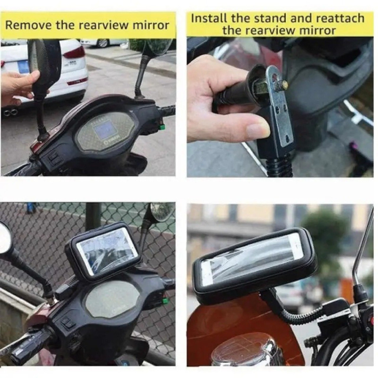 Soporte Bolso Porta Celular Moto Base